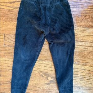 Hanna Andersson Girls Black Ribbed Velour Corduroy Pants
